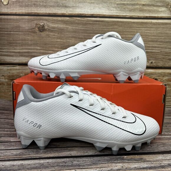 Mens Size 8 Nike Vapor Edge Team White Wolf Grey Football Cleats CZ2606-100